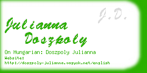julianna doszpoly business card